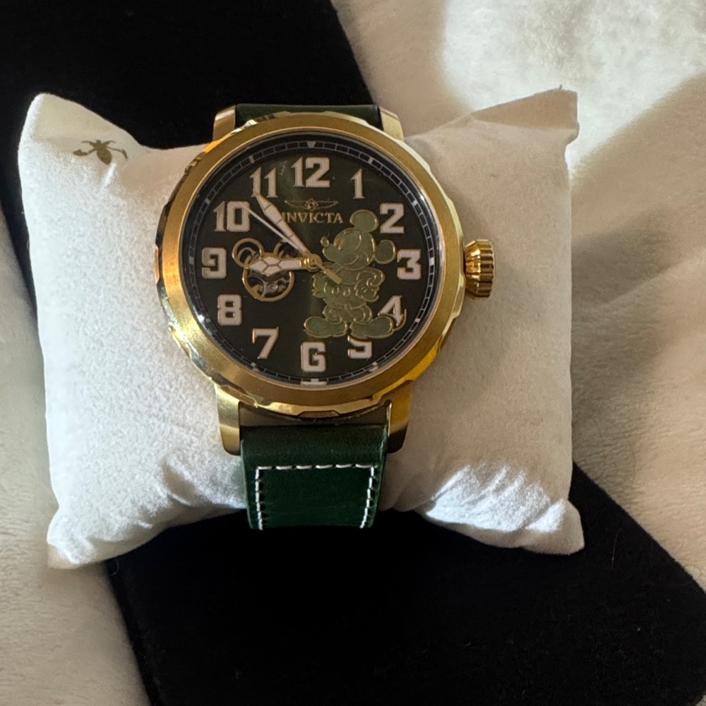 Invicta Gold Case Watch with Green Strap